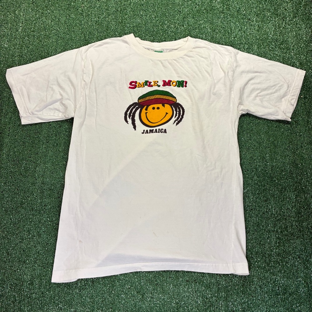 Vintage 90s Smile Mon Jamaica Graphic T-shirt
